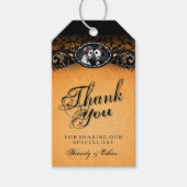 Halloween bruiloft Sinaasappel zwart dank u Labels Cadeaulabel (Voorkant)