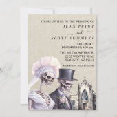 Halloween Bruiloft Skelet Koppel Kaart (Voorkant)