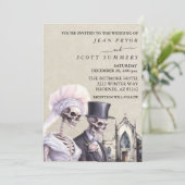 Halloween Bruiloft Skelet Koppel Kaart (Staand voorkant)