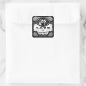 Halloween Bruiloft Skeletten Liefde is Sweet Squar Vierkante Sticker (Tas)