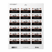 Halloween bruiloft skeletten rode rozen adres etiket (Full Sheet)