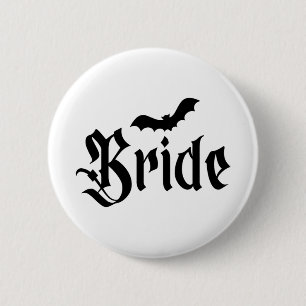 Halloween bruiloft Spooky bruid bruidegom paar Mat Ronde Button 5,7 Cm