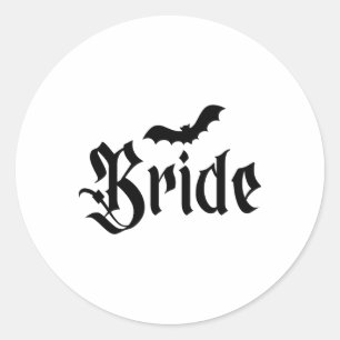 Halloween bruiloft Spooky bruid bruidegom paar Mat Ronde Sticker