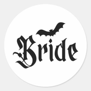 Halloween bruiloft Spooky bruid bruidegom paar Mat Ronde Sticker