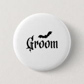 Halloween bruiloft Spooky bruidegom bruidspaar Mat Ronde Button 5,7 Cm (Voorkant)
