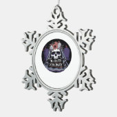 Halloween bruiloft Spooky bruiloft Halloween Party Tin Sneeuwvlok Ornament (Rechts)