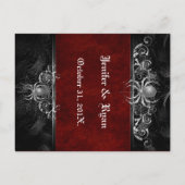 halloween bruiloft tafel nummer Briefkaart (Achterkant)