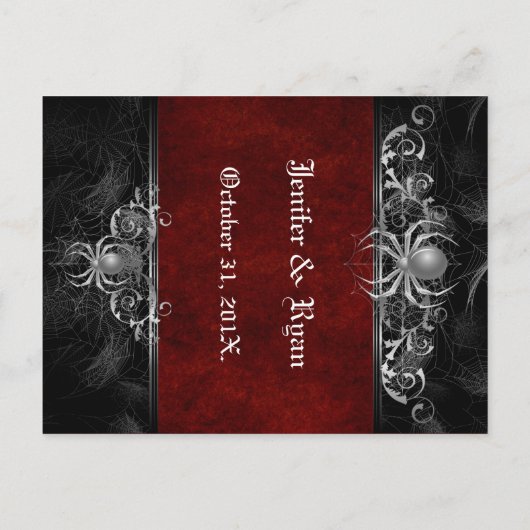 halloween bruiloft tafel nummer Briefkaart (Achterkant)