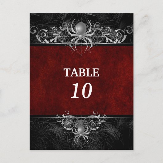 halloween bruiloft tafel nummer Briefkaart (Voorkant)