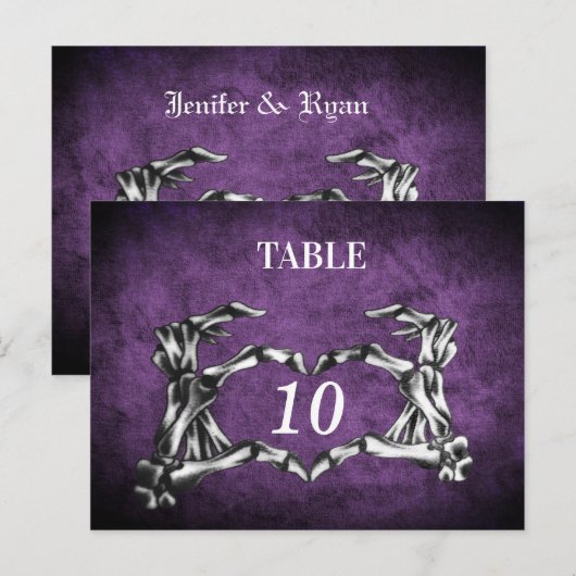 halloween bruiloft tafel nummer Briefkaart (Voorkant / Achterkant)