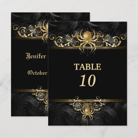 Halloween bruiloft Tafel Nummer Postkaart (Voorkant / Achterkant)
