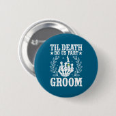 Halloween bruiloft tot de dood ons scheidt bruideg ronde button 5,7 cm (Voorkant /achterkant)