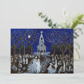 Halloween, bruiloft, uitnodiging, kerk, spoken kaart (Staand voorkant)