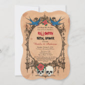 Halloween bruiloft uitnodiging. Suiker schedels Kaart (Voorkant)
