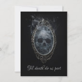 Halloween Bruiloft Zwart & Groen Gotische Vleermui Save The Date (Achterkant)