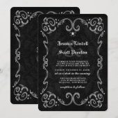 Halloween bruiloft zwarte gotische namen op de rug kaart (Voorkant / Achterkant)