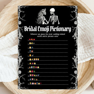 Halloween Bruiloftsfeest Emoji Pictionary Spel Kaart