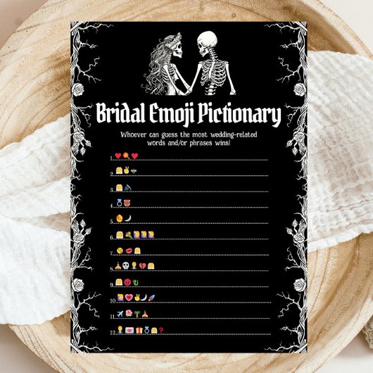 Halloween Bruiloftsfeest Emoji Pictionary Spel Kaart