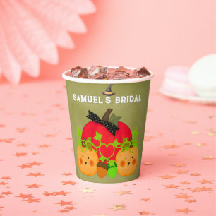 Halloween Bruiloftsfeest Pompoen Koppel Papieren Bekers