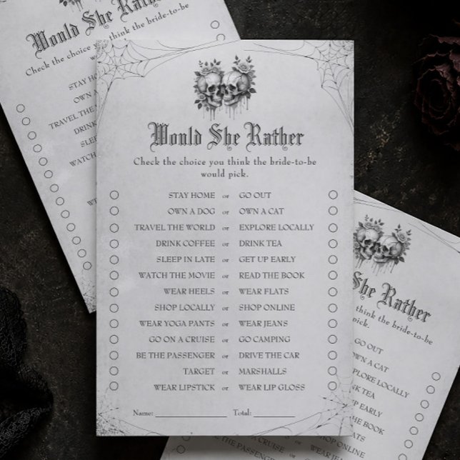 Halloween Bruiloftsfeest 'Zou Zij Liever' Spel (Creator heeft geüpload)