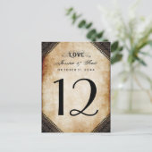 Halloween Bruin Gothic LOVE Tafelnummer Kaarten (Staand voorkant)