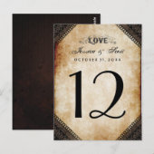 Halloween Bruin Gothic LOVE Tafelnummer Kaarten (Voorkant / Achterkant)