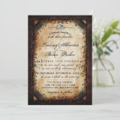 Halloween Bruin Gothic "Samen met" RECEPTIE Kaart (Staand voorkant)