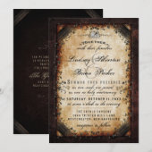 Halloween Bruin Gothic "Samen met" RECEPTIE Kaart (Voorkant / Achterkant)