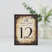 Halloween Bruin Gotische Matching Tafel Aantal Kaa Briefkaart (Staand voorkant)