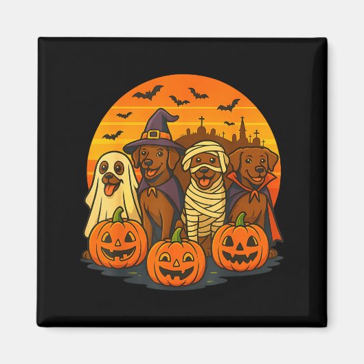 Halloween bruine labrador spooky chocolade geest magneet (Voorkant)