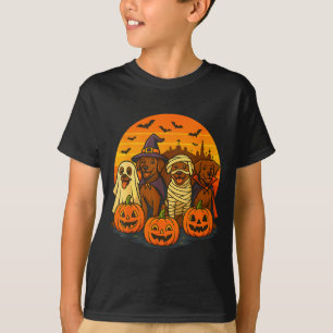 Halloween bruine labrador spooky chocolade t-shirt