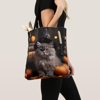 HALLOWEEN BRUINE TABBY KITTEN CAT TOTE BAG