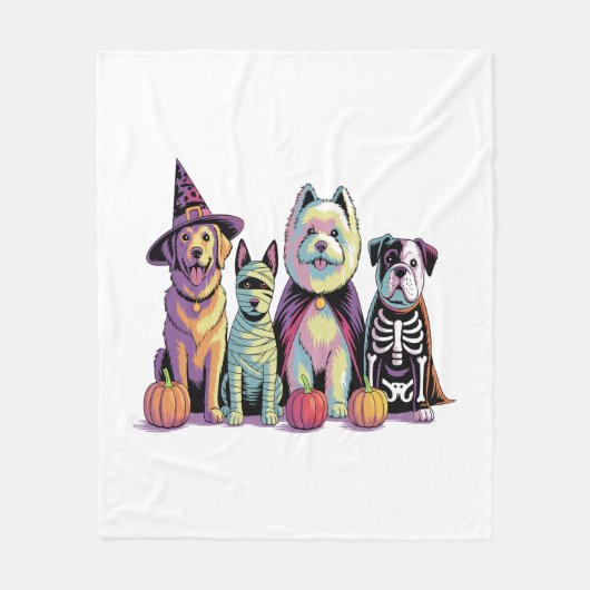 Halloween Brush Squad Hond Fleece Deken (Voorkant)