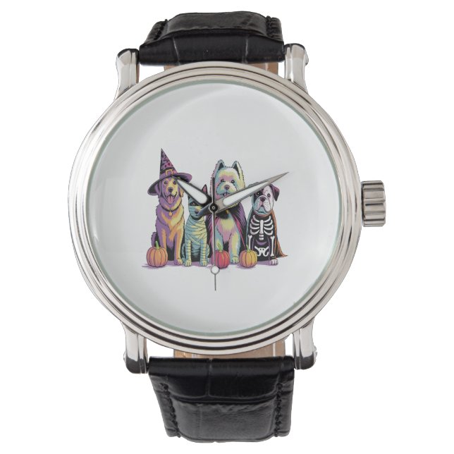 Halloween Brush Squad Hond Horloge (Voorkant)