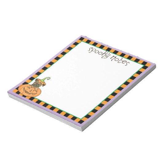 Halloween Brussels Griffon Notitieblok (Linkerzijde)