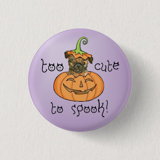 Halloween Brussels Griffon Pinback Button (Voorkant)
