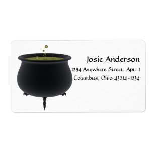 Halloween Bubbling Cauldron Adresetiketten 1 Etiket