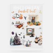 Halloween Bucket List | Waterverf Illustraties Acryl Bord (Voorkant)