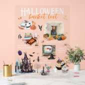 Halloween Bucket List | Waterverf Illustraties Acryl Bord (Huwelijk)