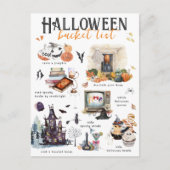Halloween Bucket List | Waterverf Illustraties Feestdagenkaart (Voorkant)
