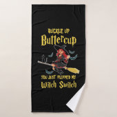 Halloween Buckle Up Buttercup witch Switch Badhanddoek (Badhanddoek)