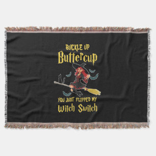 Halloween Buckle Up Buttercup witch Switch Deken