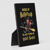 Halloween Buckle Up Buttercup witch Switch Fotoplaat (Zijkant)