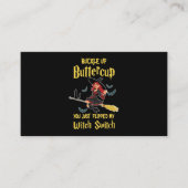 Halloween Buckle Up Buttercup witch Switch Visitekaartje (Voorkant)