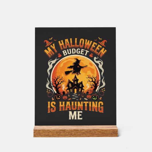 Halloween Budget Spukhuis Acryl Bord (Voorkant)