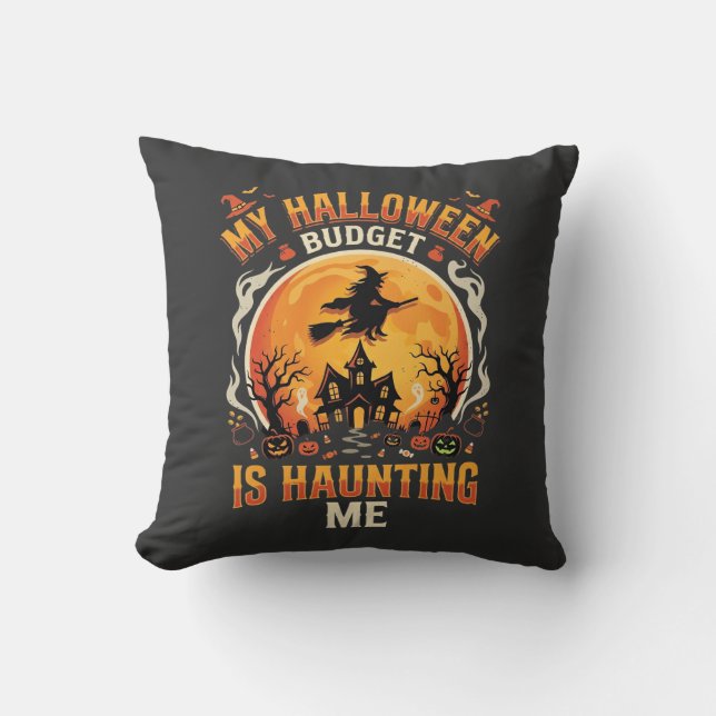 Halloween Budget Spukhuis Kussen (Voorkant)