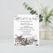 Halloween Budget Vrijgezellenfeest Floral Uitnodig (Staand voorkant)