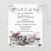 Halloween Budget Vrijgezellenfeest Floral Uitnodig (Voorkant)