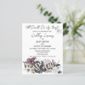 Halloween Budget Wedding Floral Botten Uitnodiging (Staand voorkant)