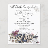 Halloween Budget Wedding Floral Botten Uitnodiging (Voorkant)